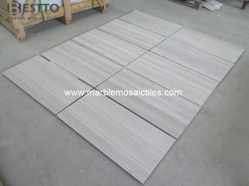 White Wood Tiles 24''x12''
