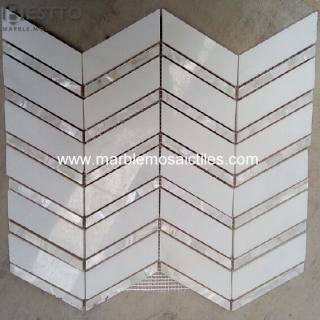 Thassos white mixed shell mosaic Suppliers