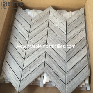 Grey Wood Chevron Mosaic Suppliers
