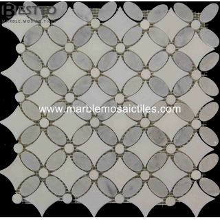 Top Quality Statuary White Flower Mosaic Tile