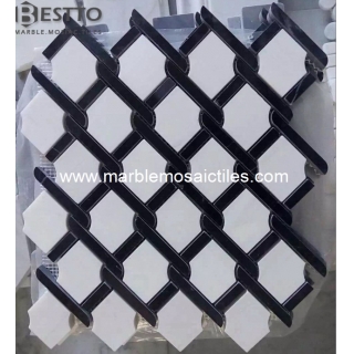 Top Quality Thassos and Black marquina Argyle Pattern