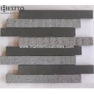 Honed and Chiseled Grey Basalt Mosaic Suppliers