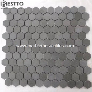 Grey Basalt Hexagonal Mosaic 1'' Suppliers