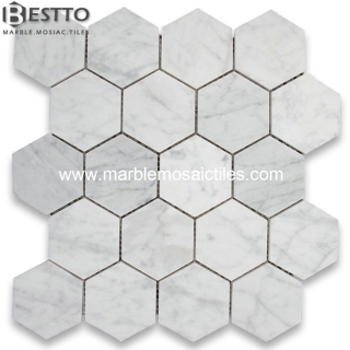 Carrara Hexagon Mosaic 3'' Suppliers