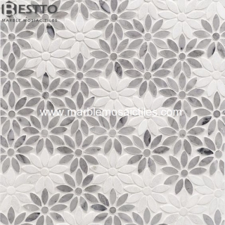 Carrara white Flower Mosaics Suppliers