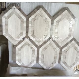 Wooden marble Hexagon Mosaic Suppliers