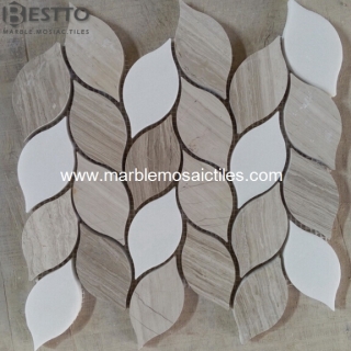 White Wood Mosaic Tiles Suppliers