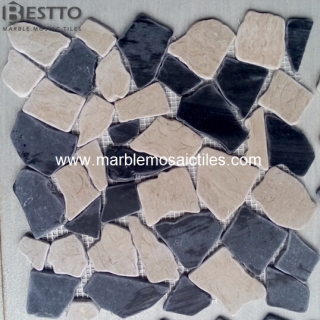 Top Quality Black Marquina Crazy Mix Mosaic Tile