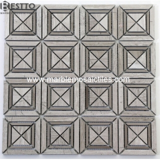 Wooden Vein Marble Mosaic Tiles Suppliers