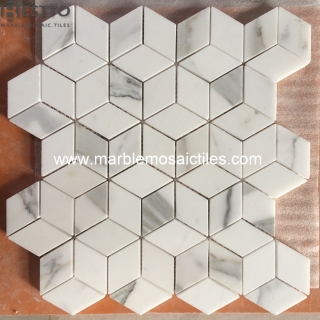 Calacatta Rhombus Mosaic Tiles Suppliers