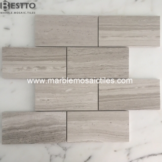 White wood Marble Subway Mosaic tiles Suppliers