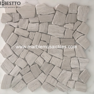 White Wood Tumble Crazy mix mosaic tile Suppliers