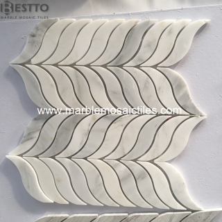 White Marble Olive Mosaic Tile Suppliers