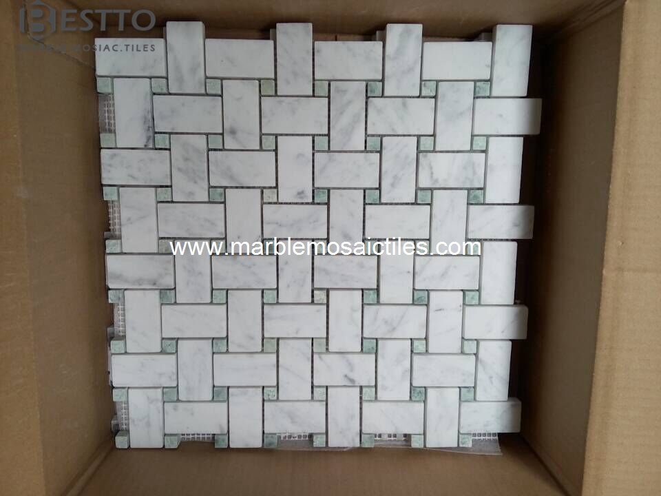 Carrara Basket weave Mosaic packing