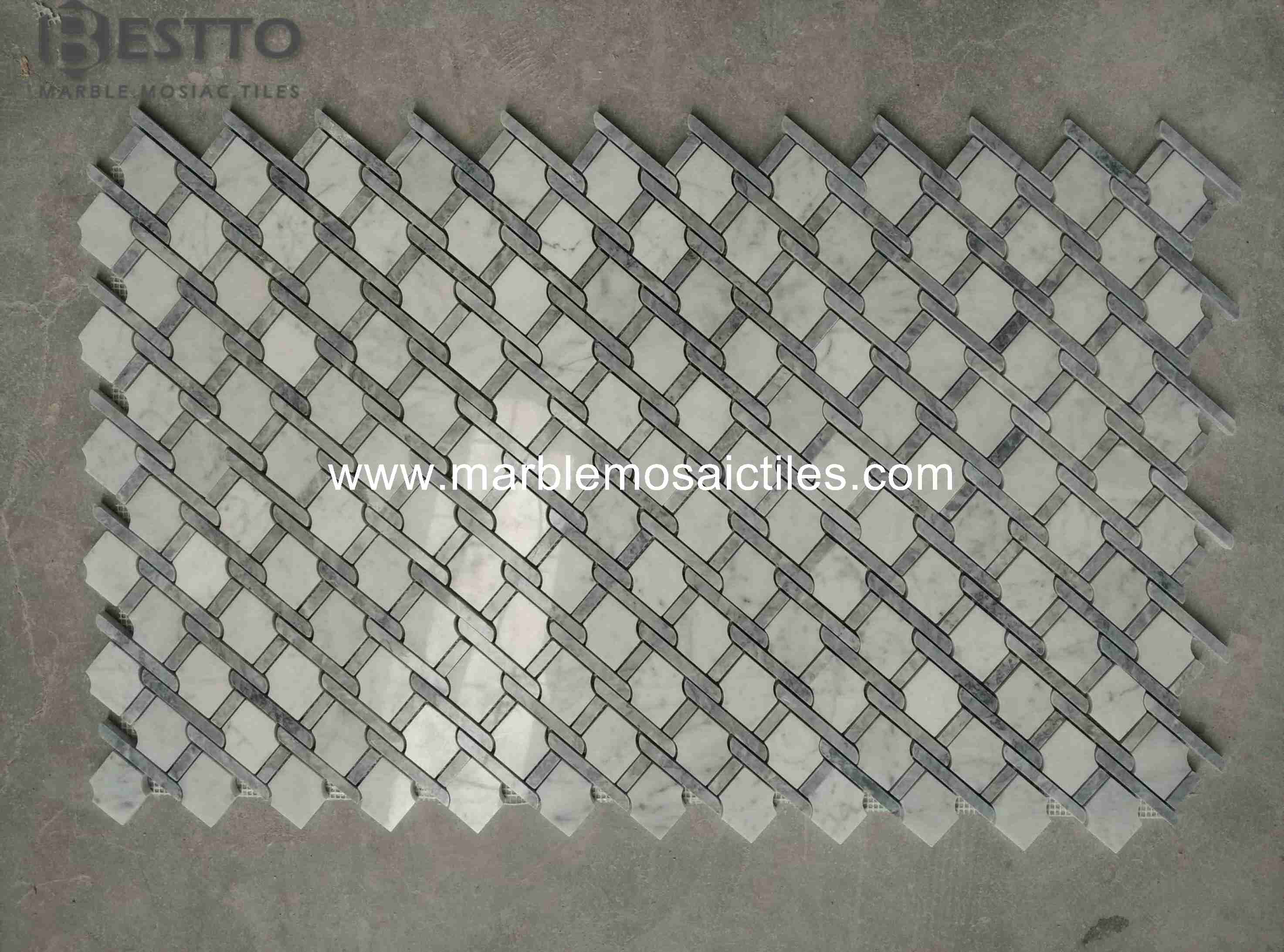 White Carrara mix grey Argyle Design