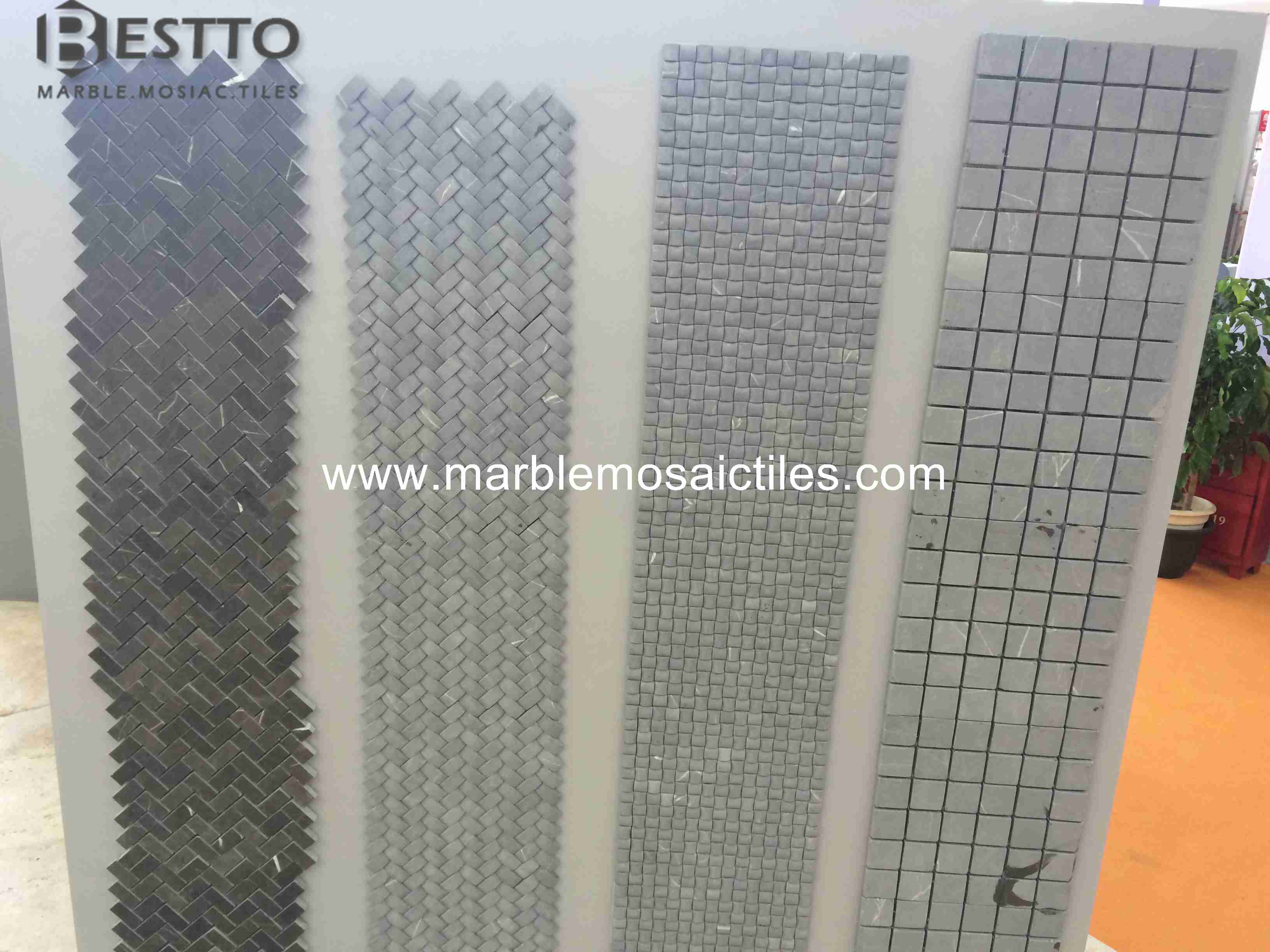 Pietra Grey Herringbone Mosaics