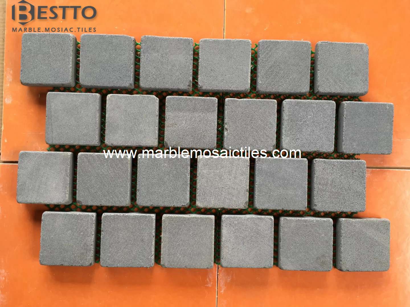 Tumbled Basalt Square Mosaic