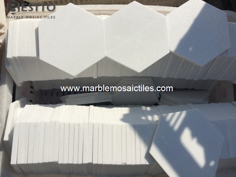 Thassos White Hexagon Tiles