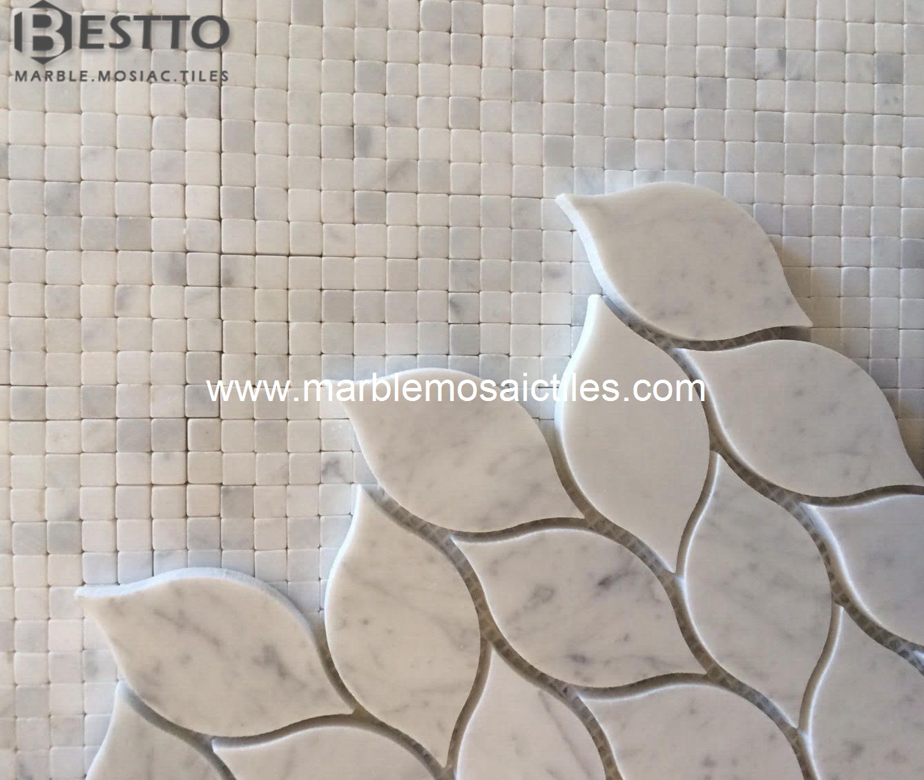 Carrara leaves Mosaic Tiles