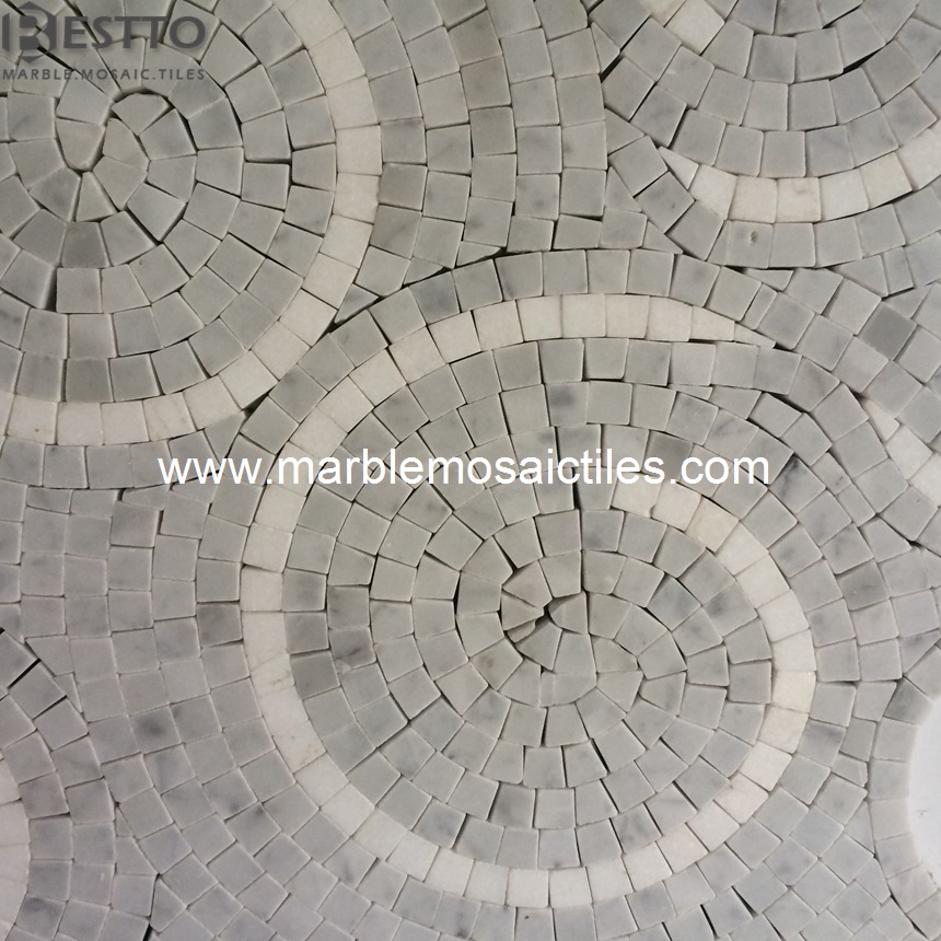 White Carrara mosaic patterns
