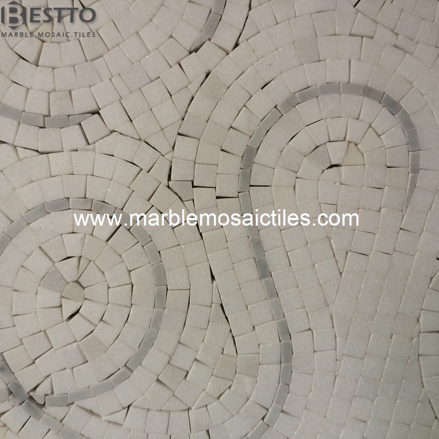 White Thassos mosaic patterns