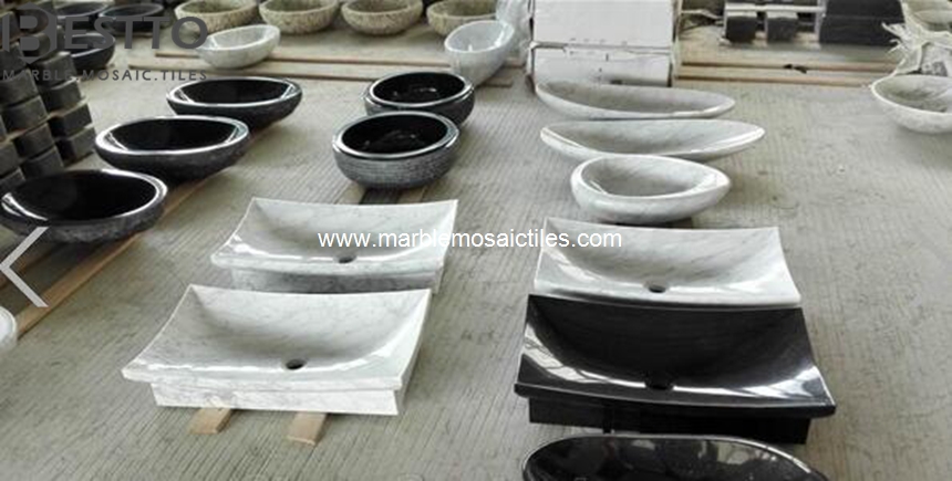 White Carrara sinks