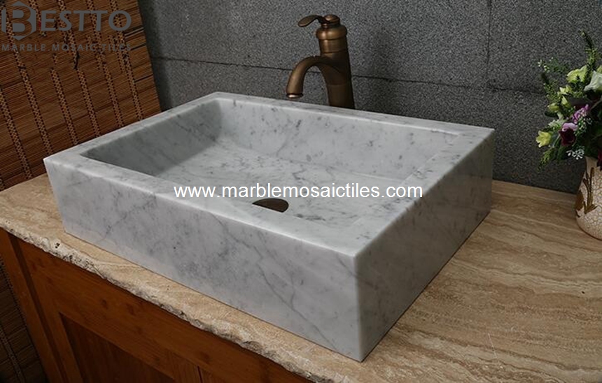 White Carrara sinks