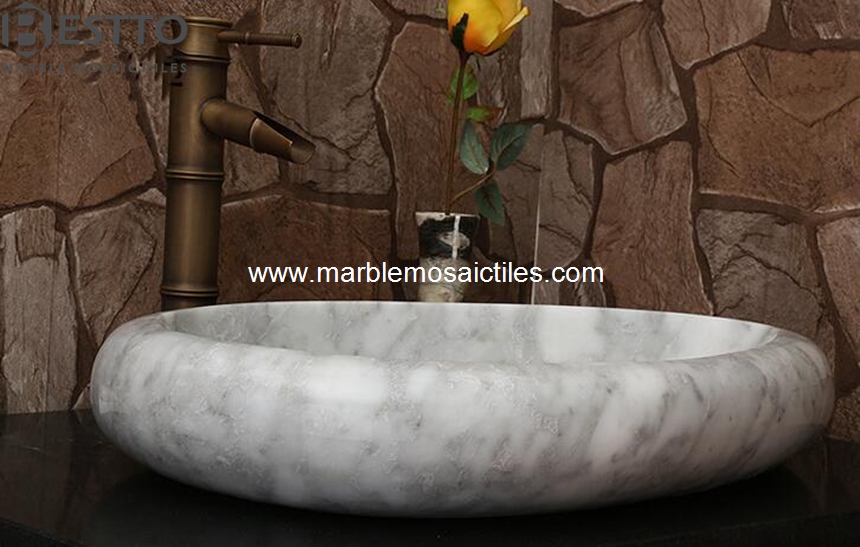 White Carrara sinks