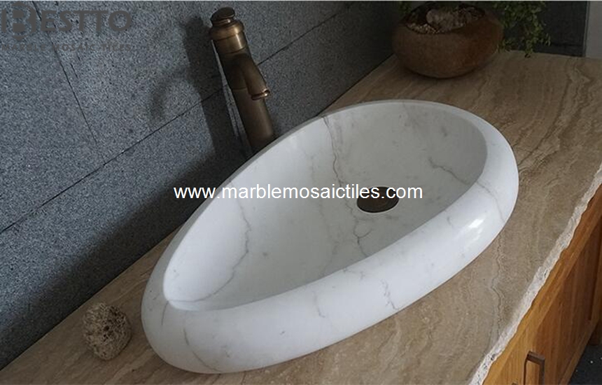 Volakas marble sinks