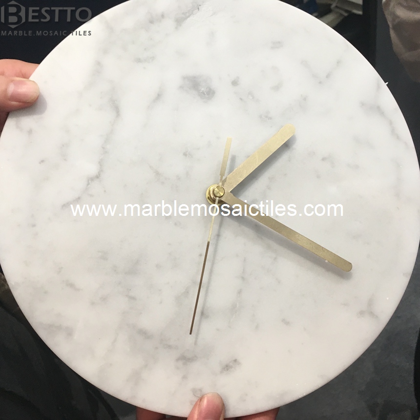 White Carrara Clocks