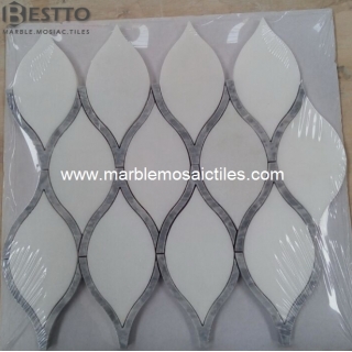 Pure White Marble Waterjet Mosaics