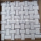 Basketweave mosaic Carrara White