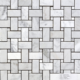 White Carrara Basketweave Mosaic Manufacturers