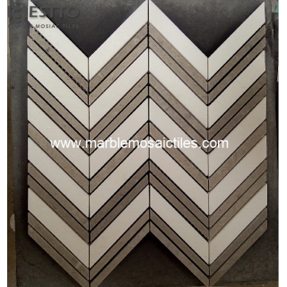 Thassos and Cindy Grey Chevron Mosaic Manufacturers