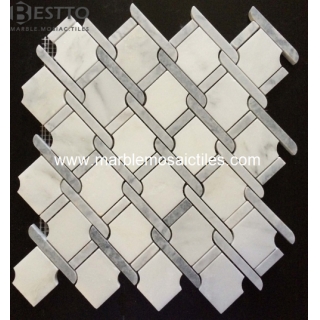 Top Quality White Carrara mix grey Argyle Design