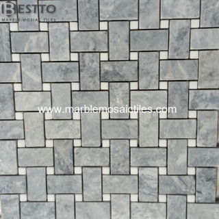 Grey Marble Basketweave mosaic