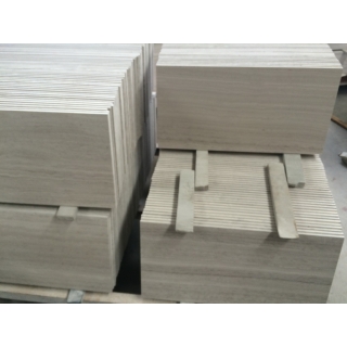 Top Quality Honed White Wood Marble Tiles