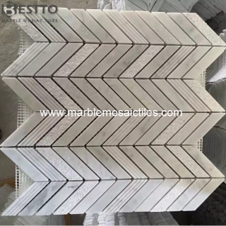 Carrara Fishbone Mosaic Tile Online