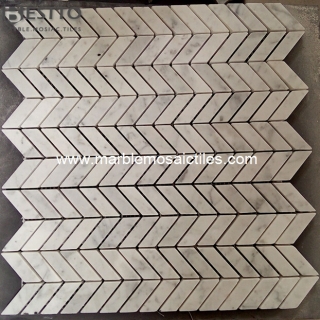 Carrara Fishbone Mosaic Tile Online