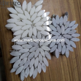 Top Quality Thassos White Leaves Mosaic Tiles