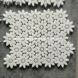 Top Quality Thassos white Flower Mosaics