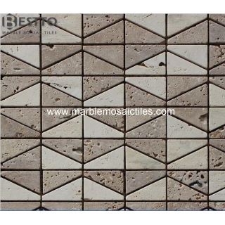 Dark beige travertine Mosaic Tile