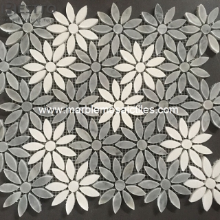 Bardiglio Flower Mosaics
