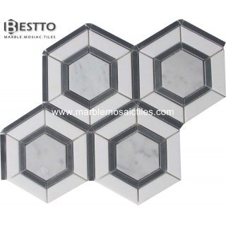 Carrara marble Hexagonal Mosaic