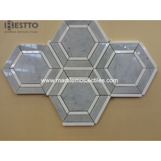 Top Quality Carrara Grey Hexagonal Mosaic