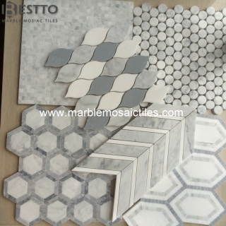 Carrara white Mosaic Tiles Suppliers