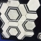 Oriental White and Black Marquina Hexagonal Mosaic