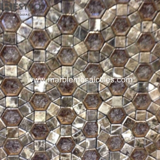 Dark Emperador Blend Porcelain Mosaic Manufacturers