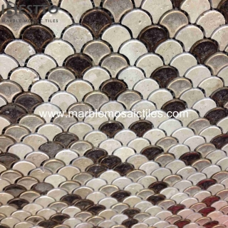 Travertine Blend Porcelain Mosaic Tiles Manufacturers
