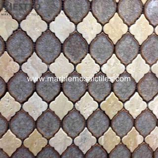 Travertine mixed Porcelain Mosaic Tile